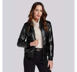 Női eco-bőr bomber kabát, fekete, 93-9P-105-1-3XL, Fénykép 1