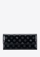 Női pénztárca, monogrammal dombornyomott lakkozott bőrből, fekete, 34-1-413-00, Fénykép 1