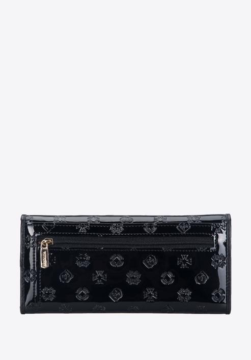 Női pénztárca, monogrammal dombornyomott lakkozott bőrből, fekete, 34-1-413-00, Fénykép 3