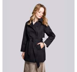 Női rövid kétsoros trendi kabát, fekete, 92-9N-400-1-XS, Fénykép 1