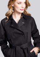 Női rövid kétsoros trendi kabát, fekete, 92-9N-400-1-2XL, Fénykép 4