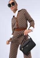 Női saffiano textúrájú műbőr crossbody táska, fekete, 97-4Y-519-1, Fénykép 15