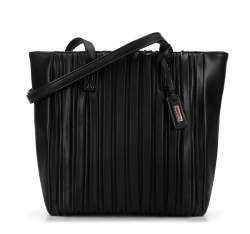 Női shopper táska ökobőrből, fekete, 96-4Y-622-1, Fénykép 1