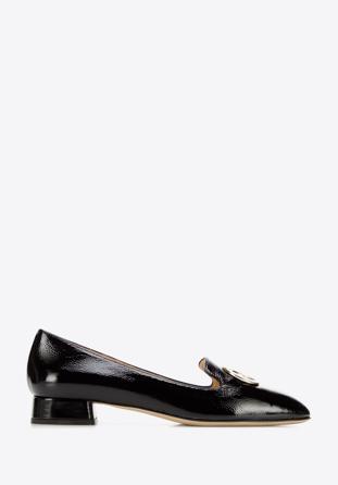 Női alacsonysarkú bőr „lords” lakkcipő, fekete, 94-D-108-1-35, Fénykép 1