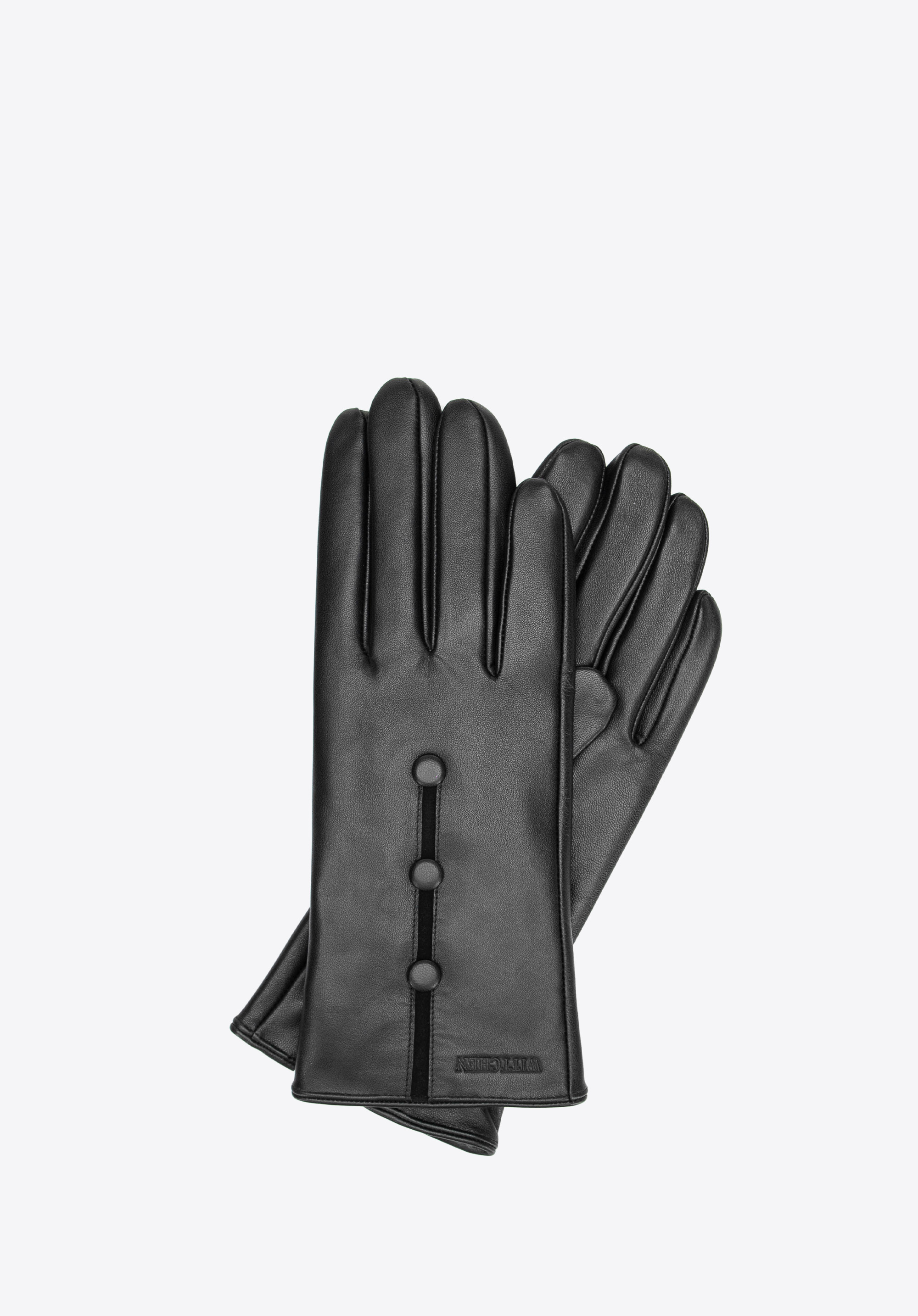 Női bélelt bőrkesztyű fekete