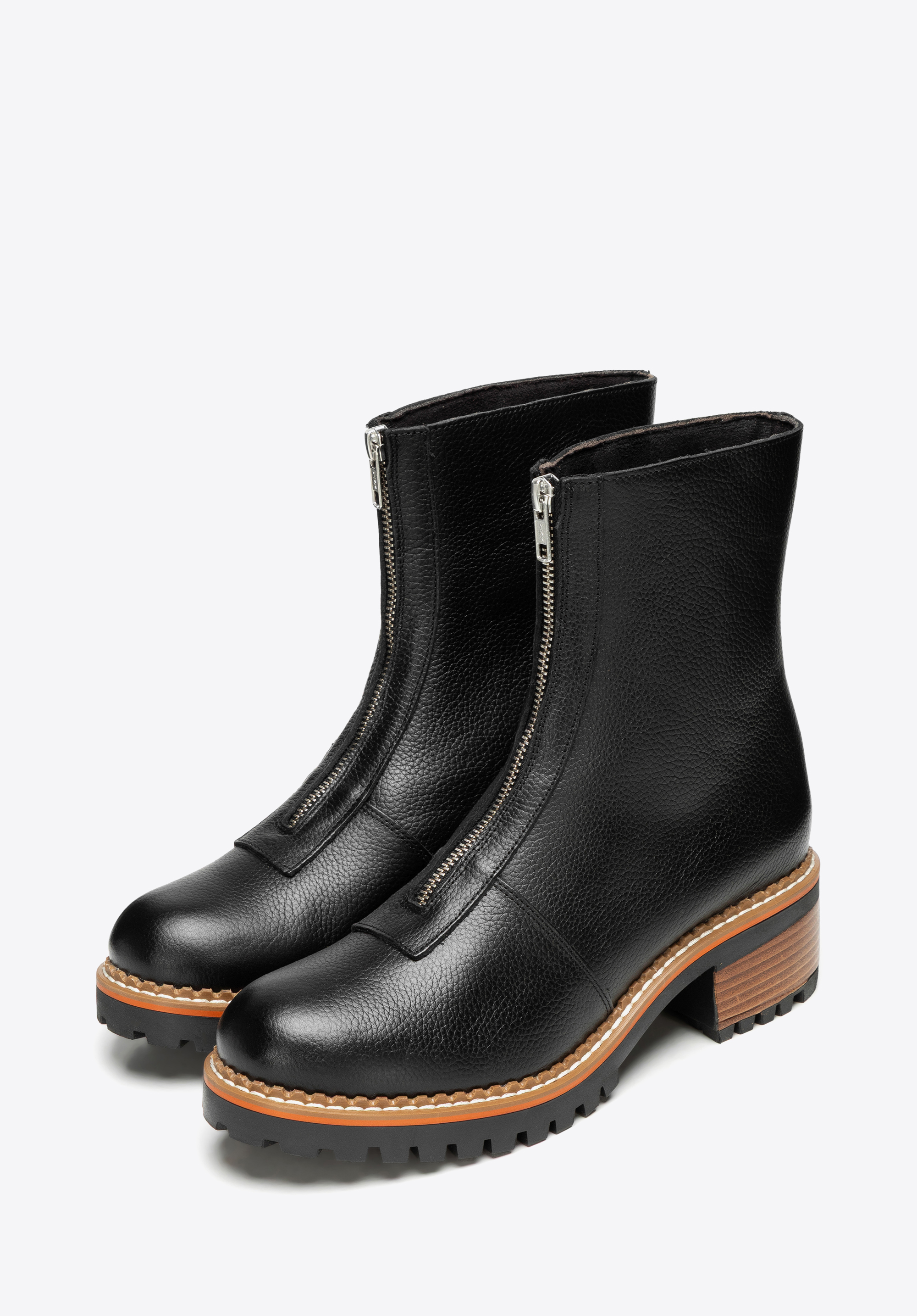 Női bőr bokacsizma cipzárral, fekete, 101-D-301-1-40, Fénykép 1