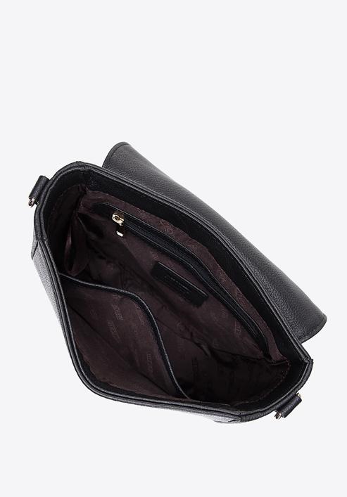 Női bőr crossbody táska, fekete, 97-4E-010-P, Fénykép 3