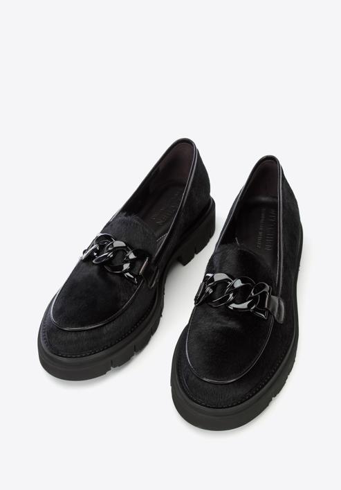 Női bőr loafer cipő, fekete, 97-D-111-10-35, Fénykép 2