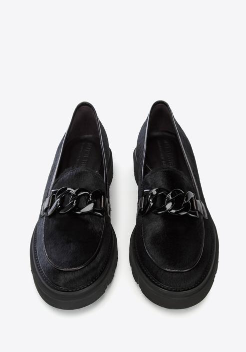 Női bőr loafer cipő, fekete, 97-D-111-1-37_5, Fénykép 3