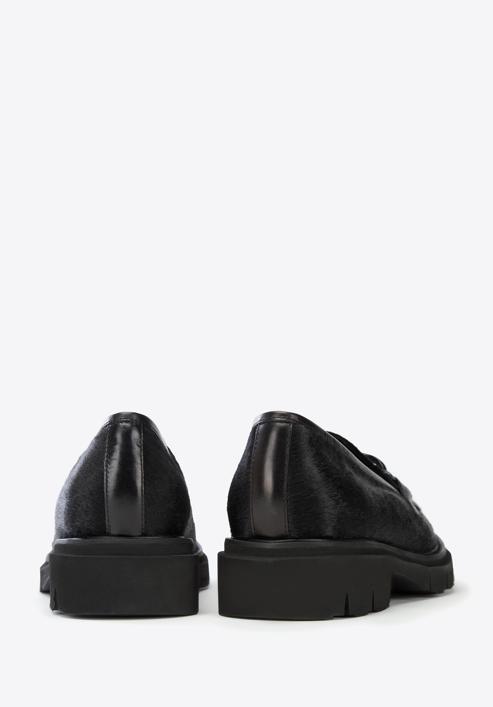 Női bőr loafer cipő, fekete, 97-D-111-1-36, Fénykép 4