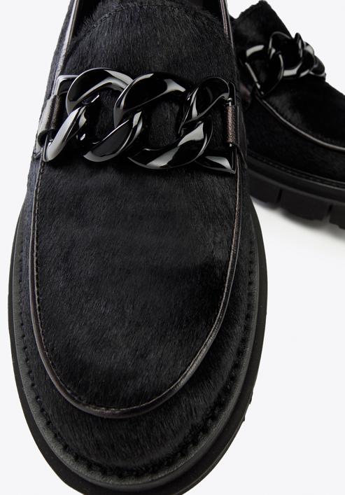 Női bőr loafer cipő, fekete, 97-D-111-10-39, Fénykép 7
