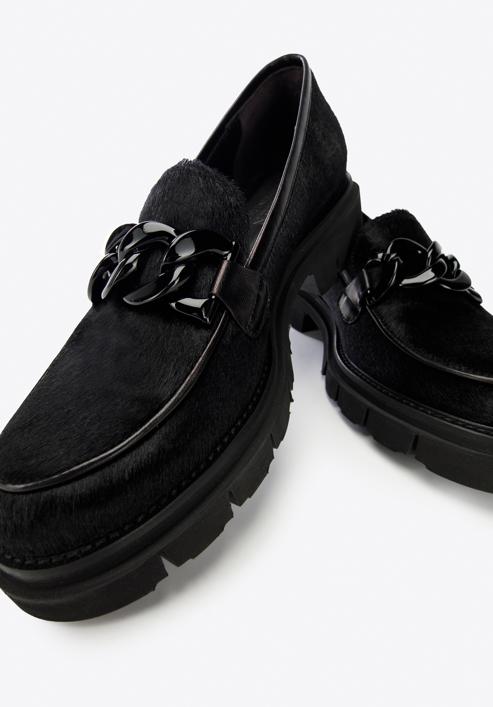 Női bőr loafer cipő, fekete, 97-D-111-10-35, Fénykép 8