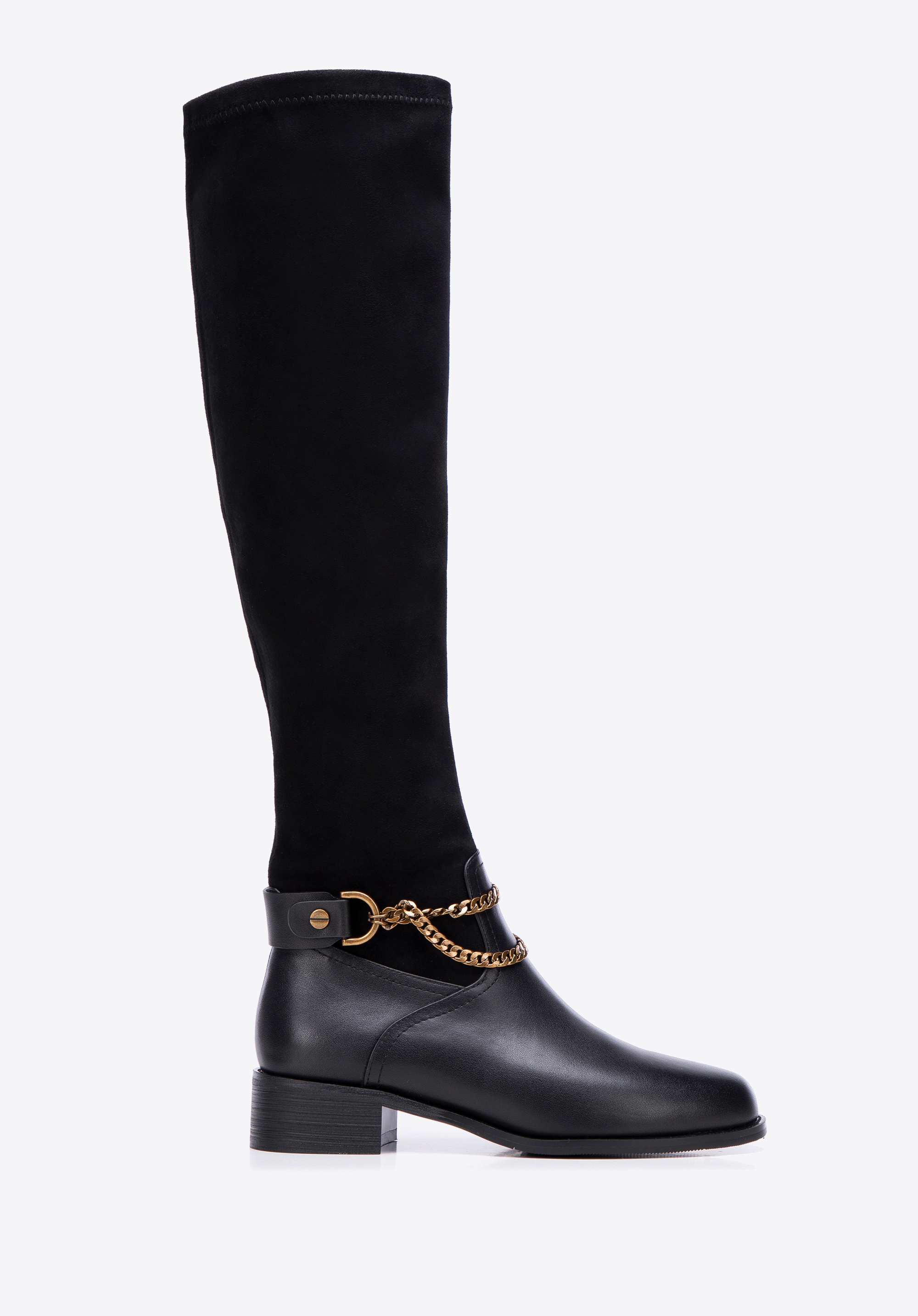 Női bőr magas csizma, fekete, 99-D-503-1-36, Fénykép 1