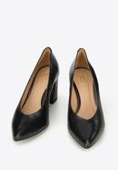 Női bőr magassarkú cipő, fekete, 94-D-802-1-39, Fénykép 2