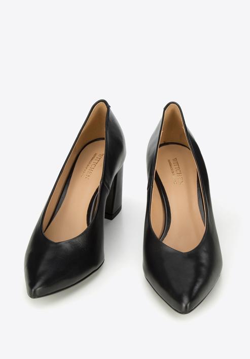 Női bőr magassarkú cipő, fekete, 94-D-802-9-35, Fénykép 2