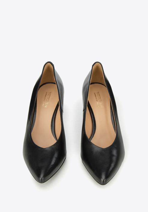 Női bőr magassarkú cipő, fekete, 94-D-802-1-39, Fénykép 3