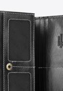 Női bőr pénztárca díszvarrással, fekete, 14-1-122-L1, Fénykép 6