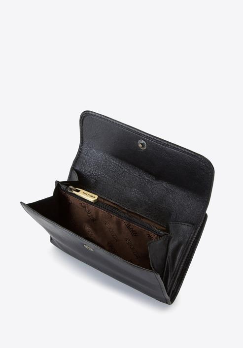 Női bőr pénztárca elegáns patenttal, fekete, 14-1-048-L5, Fénykép 5