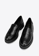 Női bőr platform loafer cipő, fekete, 97-D-302-1-37, Fénykép 2