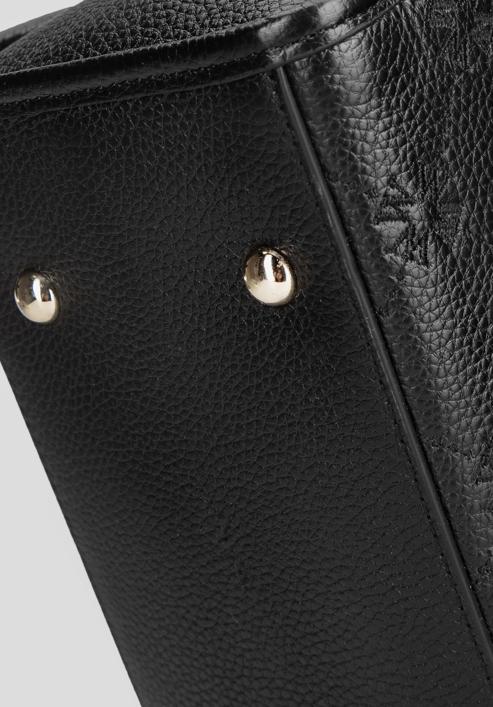Női bőr shopper táska láncos pánttal, fekete, 93-4E-311-5, Fénykép 5