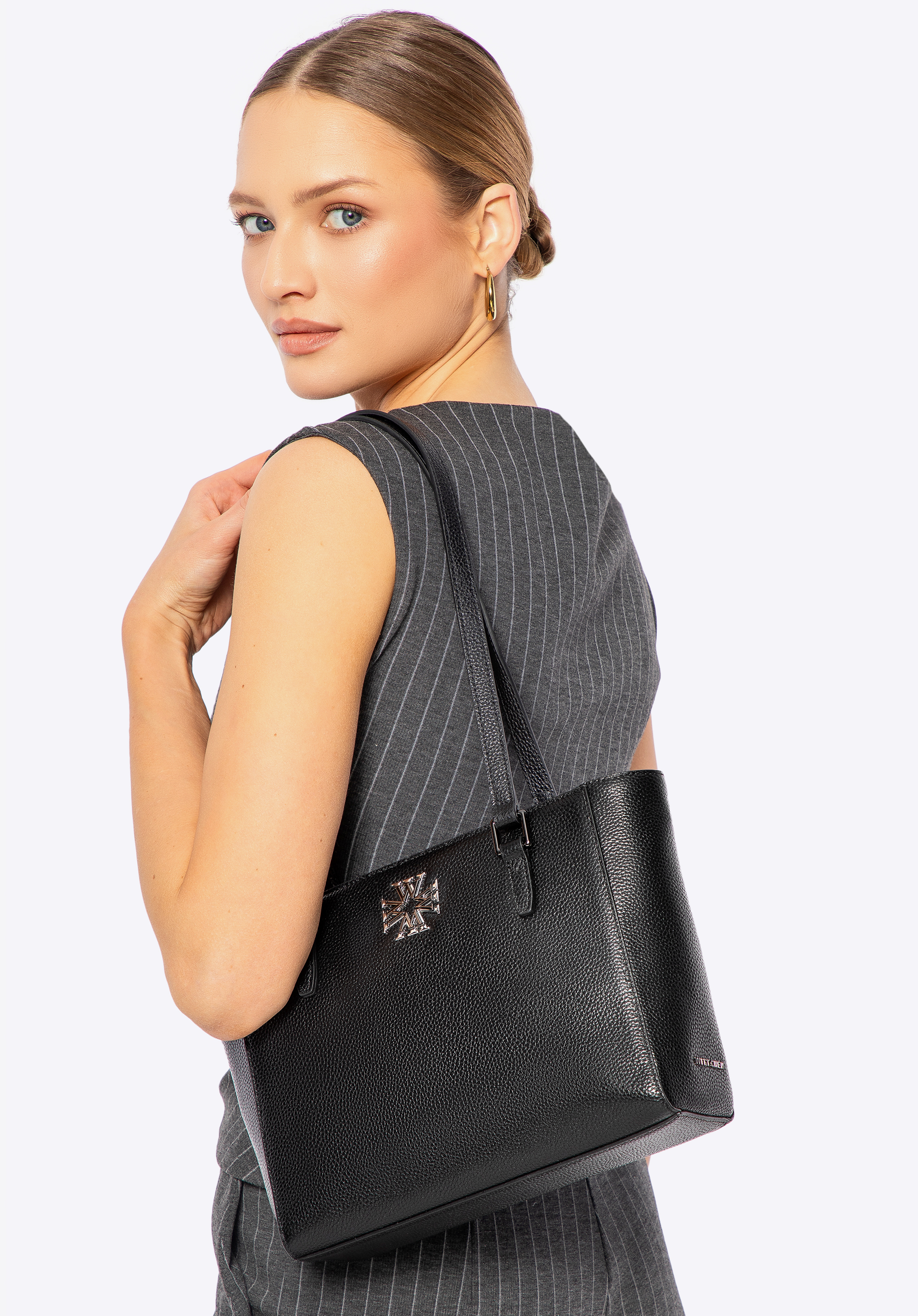 Női bőr shoppertáska, fekete, 100-4E-612-1C, Fénykép 1