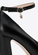 Női bőr túsarkú cipő vastag sarokkal, fekete, 98-D-951-P-38, Fénykép 7