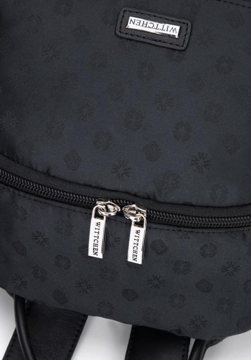 Női jacquard hátizsák, fekete, 95-4-905-N, Fénykép 4
