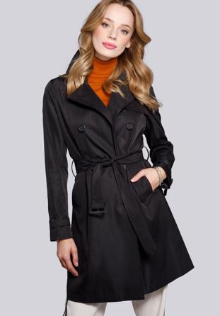Női kétsoros trendi kabát, fekete, 92-9N-401-1-2XL, Fénykép 1