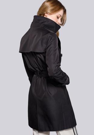 Női kétsoros trendi kabát, fekete, 92-9N-401-1-2XL, Fénykép 1