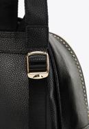 Női kisméretű szegecses bőr hátizsák, fekete, 98-4E-607-9, Fénykép 4