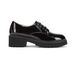 Női klasszikus lakkozott bőr derby cipő, fekete, 93-D-950-1-38, Fénykép 1