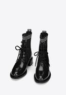 Női lakkbőr bakancs zokni szerű kiegészítéssel, fekete, 93-D-954-8-38, Fénykép 2