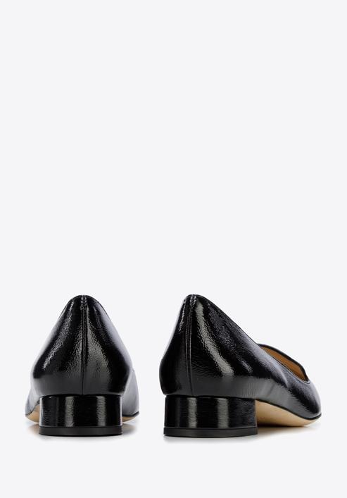 Női lakkbőr cipő dupla gyűrűvel, fekete, 96-D-104-9-38, Fénykép 5