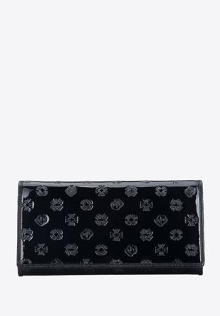 Női lakkbőr monogramos pénztárca, fekete, 34-1-075-111, Fénykép 1