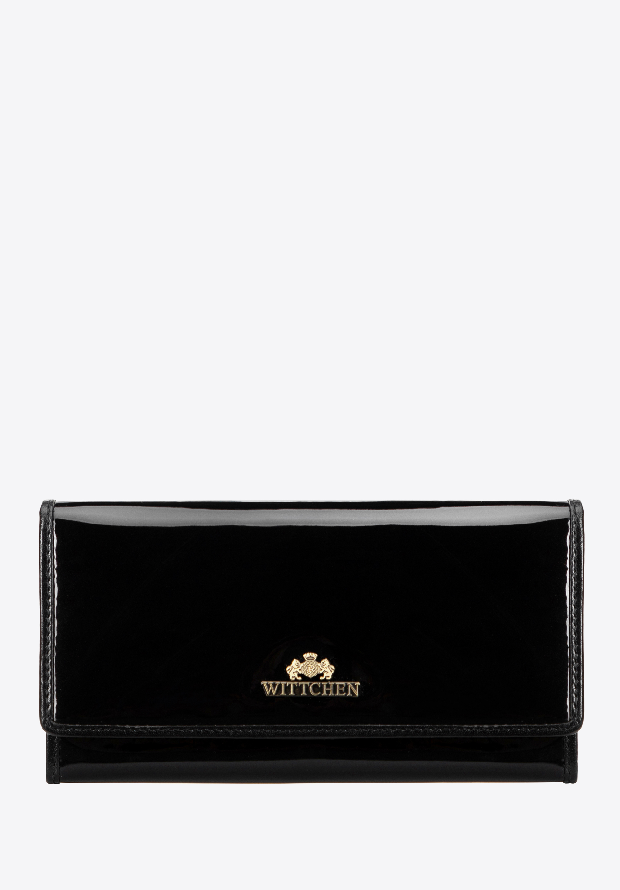 Női lakkbőr pénztárca, fekete, 14-1L-052-3A, Fénykép 1