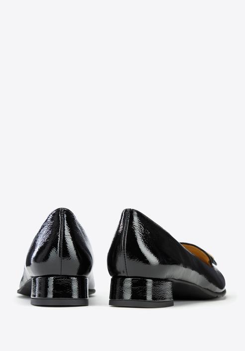 Női lakkcipő geometrikus díszítéssel, fekete, 97-D-110-1-40, Fénykép 4