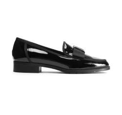 Női lakkozott cipő masnival, fekete, 93-D-104-1-37, Fénykép 1