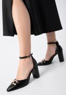 Női magas sarkú cipő dekoratív csattal, fekete, 98-DP-208-P-40, Fénykép 15