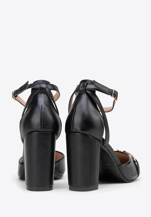 Női magas sarkú cipő dekoratív csattal, fekete, 98-DP-208-P-35, Fénykép 4