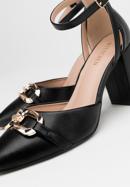 Női magas sarkú cipő dekoratív csattal, fekete, 98-DP-208-P-38, Fénykép 7