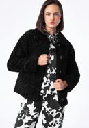 Női műszőrme kabát, fekete, 97-9W-002-1-S, Fénykép 2