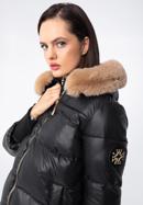 Női nejlon steppelt kabát kapucnival, fekete, 97-9D-404-1-2XL, Fénykép 6