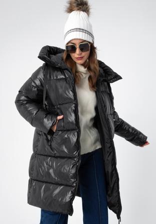 Női oversize steppelt kabát, fekete, 97-9D-403-1-XL, Fénykép 1