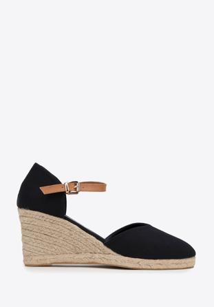 Női pántos espadrilles, fekete, 98-DP-800-1-40, Fénykép 1