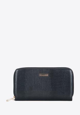 Női pénztárca ökobőrből gyík textúrával, fekete, 95-1Y-590-01, Fénykép 1