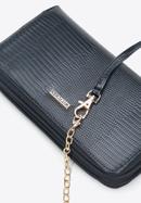 Női pénztárca ökobőrből gyík textúrával, fekete, 95-1Y-590-01, Fénykép 5