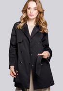 Női rövid kétsoros trendi kabát, fekete, 92-9N-400-1-2XL, Fénykép 2