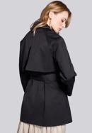 Női rövid kétsoros trendi kabát, fekete, 92-9N-400-1-L, Fénykép 6