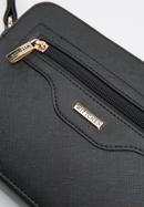 Női saffiano textúrájú műbőr crossbody táska, fekete, 97-4Y-519-F, Fénykép 4
