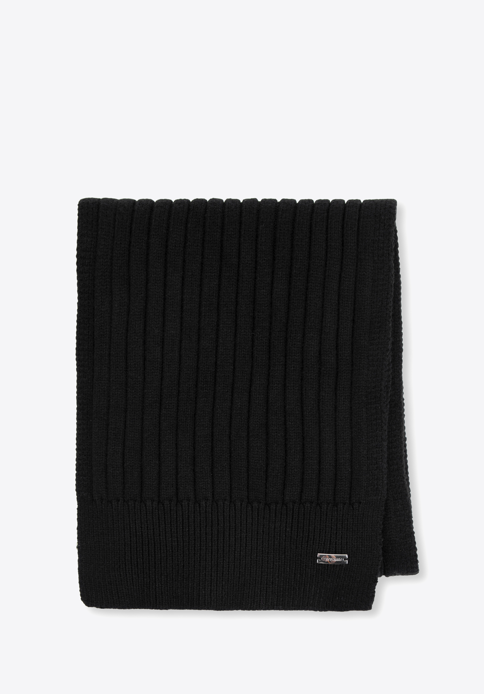 Női sál vízszintes csíkokkal, fekete, 99-7F-030-1, Fénykép 1